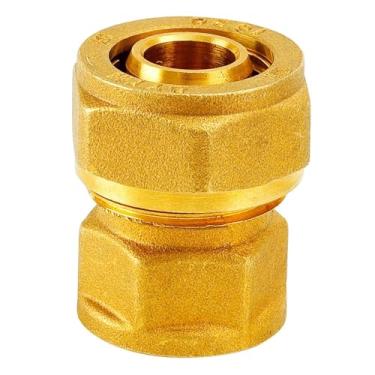 Imagem de Compressão de latão reto Pex 1216/1418/1620/2025/2632 encaixes de tubulação de alumínio para junta de união fêmea DN15 (1216xDN15)