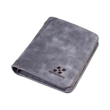 Imagem de Carteira Masculina Vintage De Couro Pu, Porta-cartões De Crédito, Cart