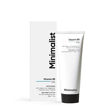 Imagem de Minimalist Hidratante facial 10% de vitamina B5 para peles oleosas e propensas a acne | Gel leve de absorção rápida sem óleo | Para mulheres e homens | 50 g