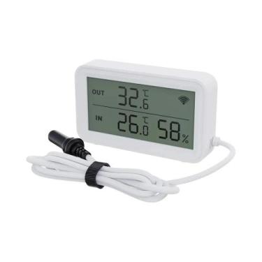 Imagem de Sensor De Temperatura E Umidade Inteligente WiFi Zigbee Com Sonda Exte