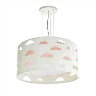 Imagem de Lustre Pendente Infantil Nuvens Duplo Com Recortes 30x16 Rosa - TOM LU