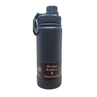 Imagem de Garrafa Termica Aco Inox Azul Petroleo 580ML Parede Dupla Isolamento a