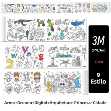 Imagem de Rolo De Desenho DIY Para Crianças, Papel Adesivo Colorido De 3M, Brinq