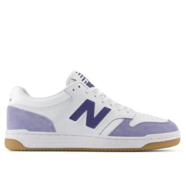 Imagem de New Balance Tênis masculino de cano baixo, branco e azul, tamanho 38