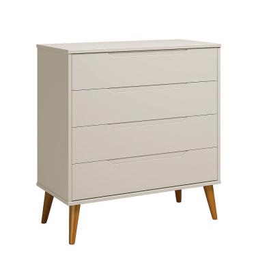 Imagem de Comoda Gaveteira Elfe Retro 4 Gavetas Areia Fosco - Moveisaqui