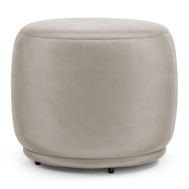 Imagem de Puff Decorativo Orgânico Living Molly Redondo Veludo Bege - Desk Design