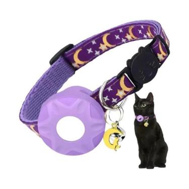Imagem de Coleira Para Gatos E Cães Pequenos Com Suporte Para AirTag E Ornamento