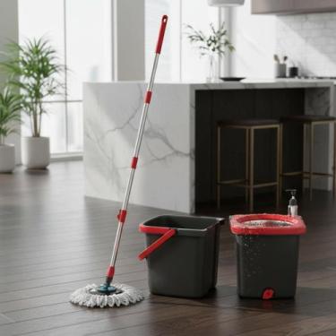 Imagem de Mop Giratório Duo 360 Powermaid com Balde Duplo e Centrífuga em Aço In