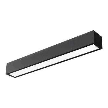 Imagem de Luminária Sobrepor Preta Impacto Led P/ 2x Tubular T8 60cm Bivolt Alum