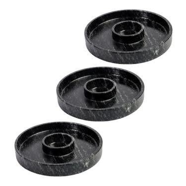 Imagem de Kit 3 Prato Molheira Servir Porção Carnes Pedra Sabão P 22Cm.