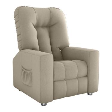 Imagem de Poltrona Retrátil e Reclinável 82cm Com Tecido Suede Multimóveis Cr45261 Bege