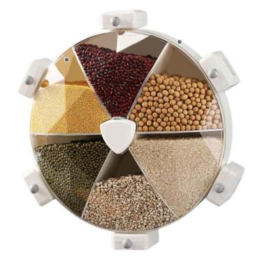 Imagem de Dispenser Giratório de Alimentos Parede 6 Divisorias Cor: Branco - Meu