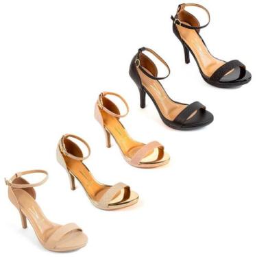 Imagem de Sandália Feminina Clássica Salto Alto Fino Vizzano 6210-655, Prata, 37