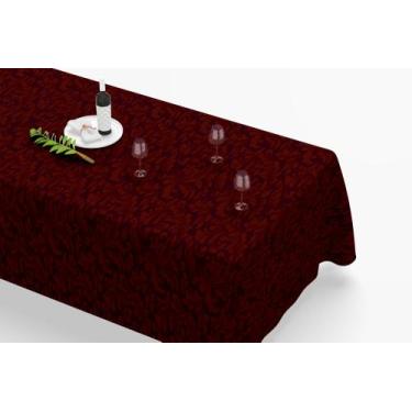 Imagem de Toalha De Mesa Retangular 12 Lugares Tecido Oxford Arabesco Marsala TL