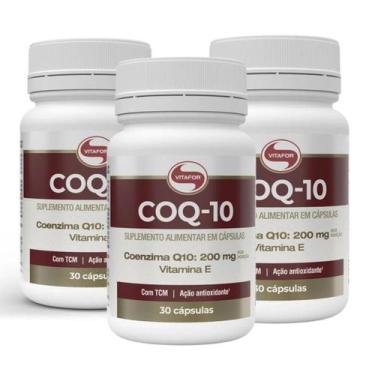 Imagem de Kit 3 Coenzima Q10 Vitafor 30 Cápsulas 200mg Sabor: Neutro, Neutro