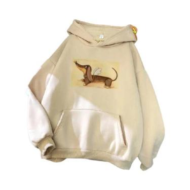 Imagem de Moletom Feminino Engraçado Com Capuz Estilo Coreano 2023, Moletom Góti