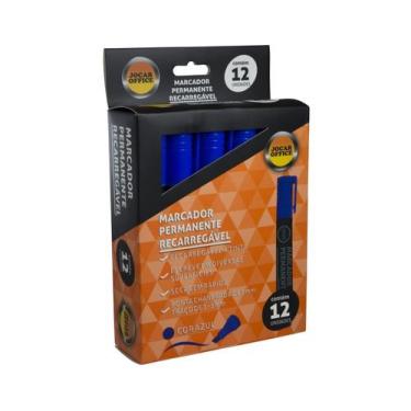 Imagem de Marcador Permanente Recarregável Azul Jocar Office Cx. C/12 - Leonora