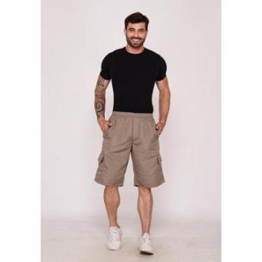 Imagem de Bermuda Masculina Cargo Nylon Bege 7658-Masculino