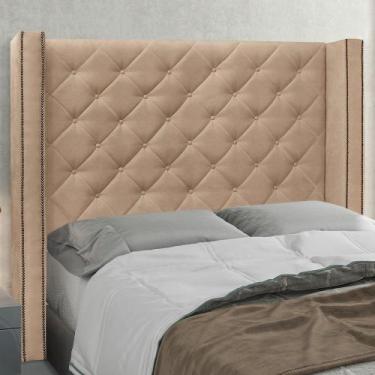 Imagem de Cabeceira Estofada Cama Box Casal Alteza 140cm Suede Bege - Abmaza