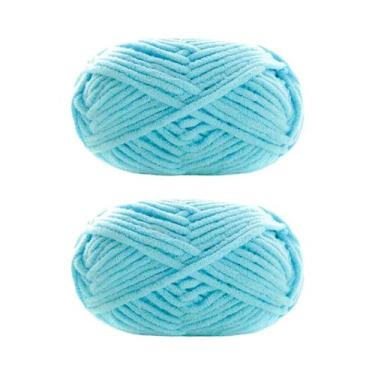 Imagem de Fio De Veludo Grosso 2 Peças 50g Cada Lã Chenille Macia Para Tricô Art