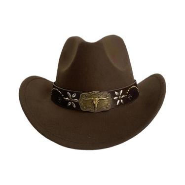 Imagem de Chapéu Cowboy de Aba Larga - Estilo Ocidental Retrô Unissex para Verão