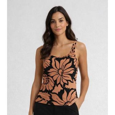 Imagem de Regata Feminina Com Abertura Na Alça Infinita Cor Marrom, P, Marrom