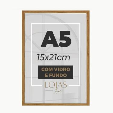 Imagem de Kit 10 Molduras A5 15x21cm Com Vidro Fotografia Poster Imagem - Marrom