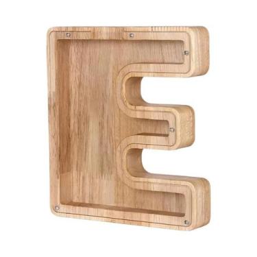 Imagem de Cofrinho De Madeira Com Alfabeto Inglês, 26 Letras, Caixa De Economia 