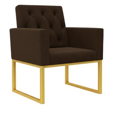 Imagem de Poltrona para Sala Quarto e Salão de Beleza Thais com Base de Ferro Do