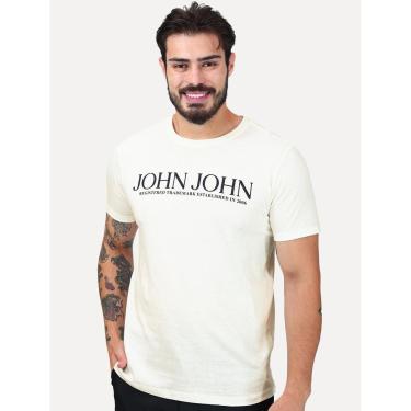 Imagem de Camiseta John John Masculina Slim Fit Standard Off White 42.54.7269 11-Masculino