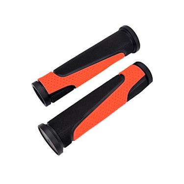 Imagem de Manopla para Bicicleta GTA Ergonômica MTB 125mm Par em Borracha TPR Preto e Vermelho OEM