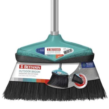 Imagem de Vassoura para Uso Externo com Cabo Bettanin para Limpeza em Aço com Tecnologia Max Protect Turquesa