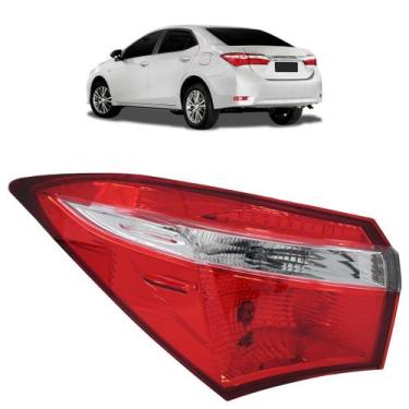 Imagem de Lanterna Traseira Corolla 2015 2016 2017 Bicolor Canto Lente Lisa Acrí