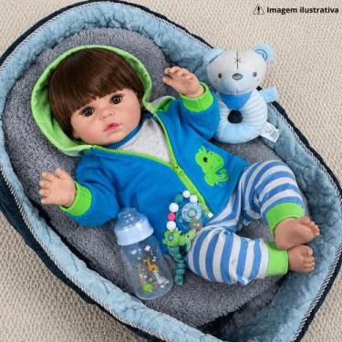 Imagem de Bebe Reborn Menino Girafinha Realista 46cm Com Acessórios - Cegonha Re