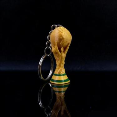 Imagem de Chaveiro Taça Da Copa Mundo Réplica 3D Brasil Futebol Brinde Personali