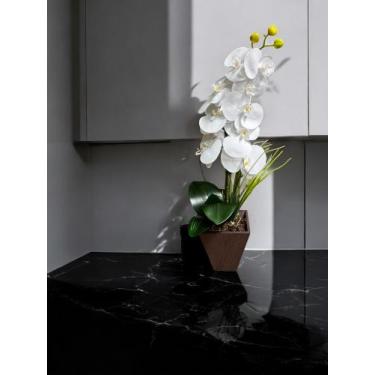 Imagem de Arranjo Orquídea Branca Silicone Toque Real Vaso Orquídea   - JL FLORE