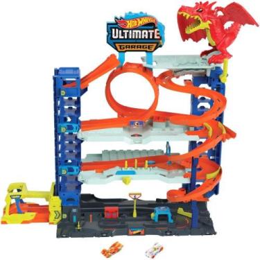 Imagem de Pista HOT Wheels CITY Ultimate Garage 2023 com 4 Níveis e Dragão - Mat