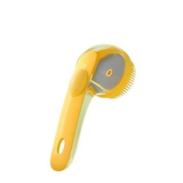 Imagem de Escova de banho para pets 3 em 1 com cerdas de silicone e dispenser de