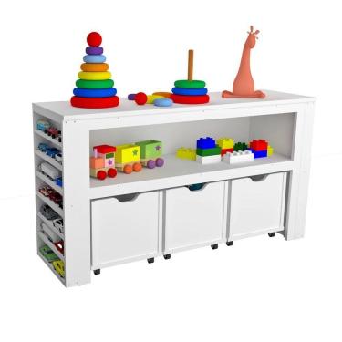Imagem de Organizador com Baús Argus 2 Baús MDF 111cm Branco Woodcore