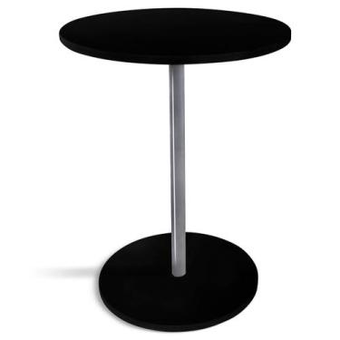 Imagem de Mesa de Canto Lateral Alta Redonda para Sala Albany - Prata Preta - Ge