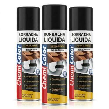 Imagem de Kit com 3un Borracha Líquida Chemicolor Preta 400ml