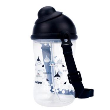 Imagem de Garrafa Infantil  Estampada Com Canudo Retrátil 400 Ml Com Alça Vários