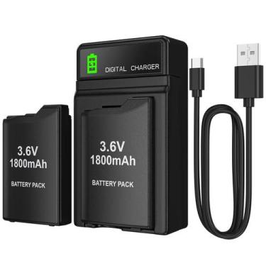 Imagem de Bateria e Carregador BSSING 1800mAh 3,6V para PSP  Kit com 2 unidades