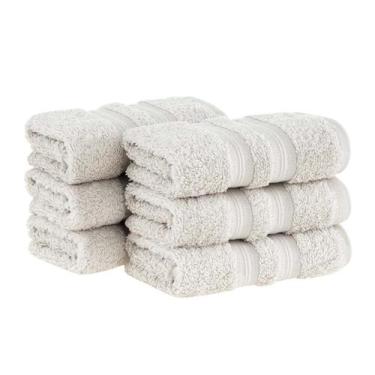 Imagem de Kit 6x Toalha Lavabo 100% Algodão Egípcio Cinza Buddemeyer