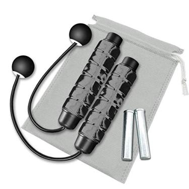 Imagem de Redify Corda de pular sem fio ponderada para fitness [adequada para diferentes idades e níveis] Corda de pular sem corda para treinamento MMA WOD de boxe, corpo de praia de corda BOD MBF, corda de alta velocidade pular para espaço estreito
