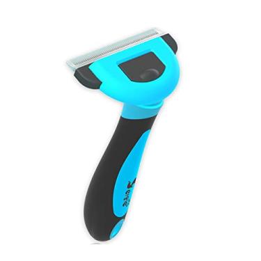 Imagem de Petgle Escova para gatos e pente para queda, azul de 6,3 cm - escova de cabelo para cabelos longos e curtos, ferramenta de cuidados para cães e gatos pequenos a médios, desembaraçar, ecológica,