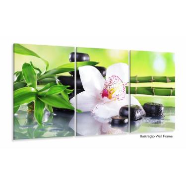 Imagem de Quadro Decorativo Orquídea Fundo Verde 120x60 Sala Quarto