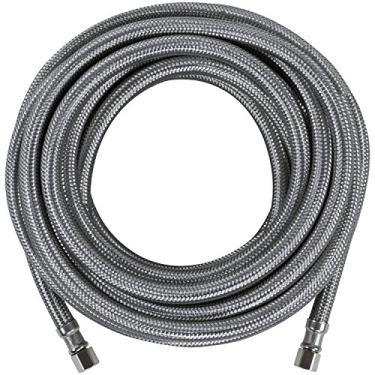 Imagem de Certified Appliance Accessories Linha de água para máquina de gelo, 25 pés, núcleo de PVC com aço inoxidável trançado premium