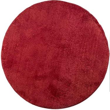 Imagem de Pratatêxtil Tapete Redondo 2,00m Quarto Sala Escritório Pelo Macio. Cor:Cereja