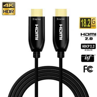 Imagem de Cabo Hdmi 2.0 Fibra Óptica Ativa (AOC) 4K 60Hz HDCP2.2 18Gbps de Alta Velocidade (75 Metros)